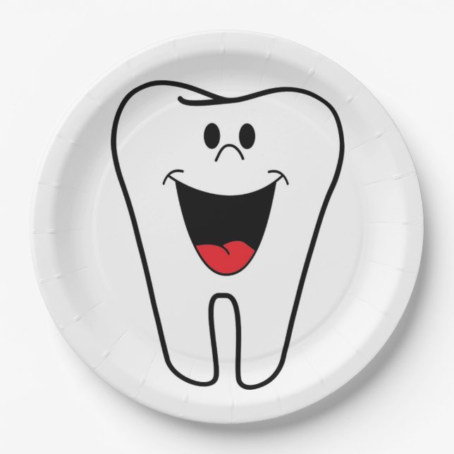 PLATO DE PAPEL "BITE ME" TOOTH (Anverso)