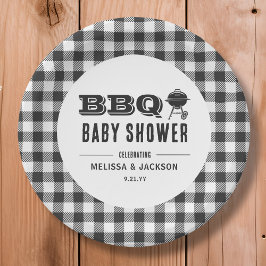 Plato De Papel Black Backyard BBQ Baby Shower