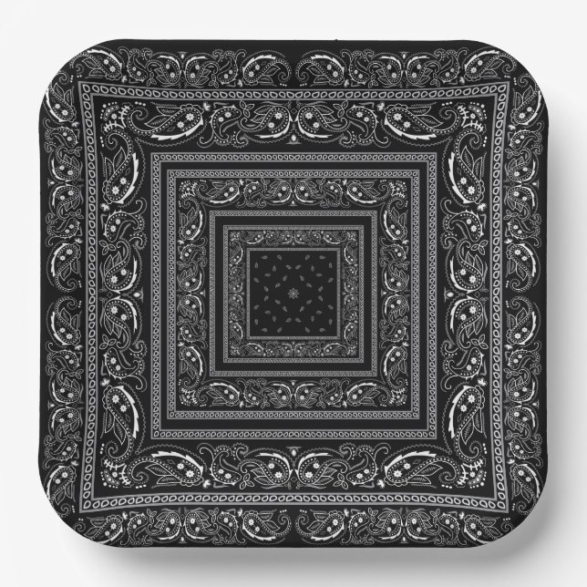 Plato De Papel Black Bandanarama (Anverso)