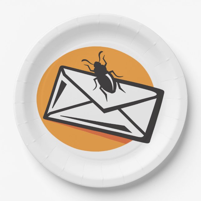 Plato De Papel Black Beetle Insect on Envelope (Anverso)