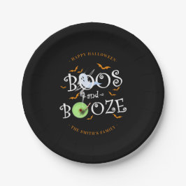 Plato De Papel Black Boos & Booze Halloween Party