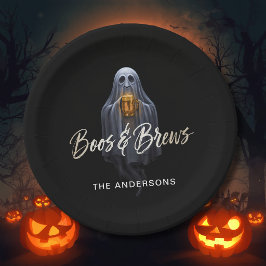 Plato De Papel Black Boos & Brews Fantasma Halloween