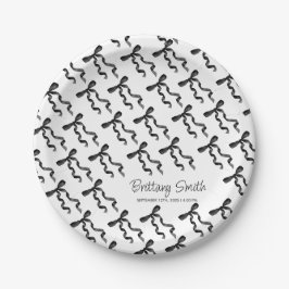 Plato De Papel Black Bow