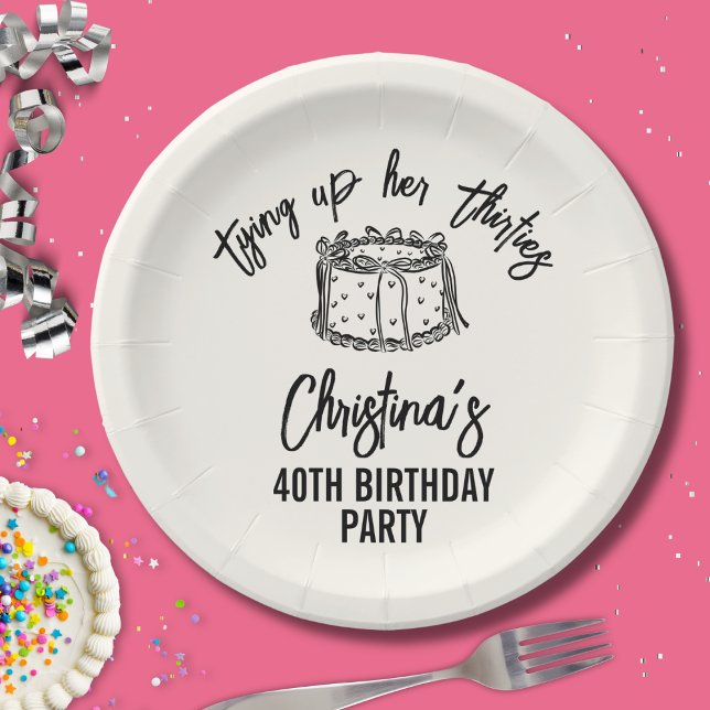 Plato De Papel Black Bow amarra sus 30 años 40 (Subido por el creador)