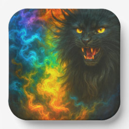Plato De Papel Black Cat Art