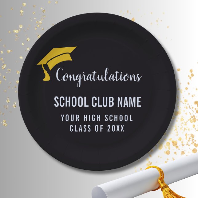 Plato De Papel Black Custom Club Graduation Party (Subido por el creador)