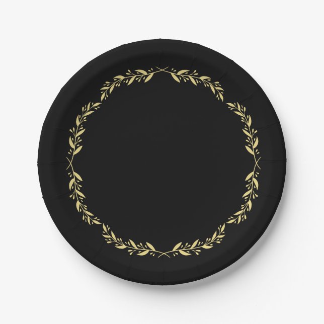 Plato De Papel Black & Gold Poker Night Party Plates (Anverso)