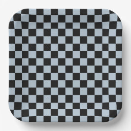 Plato De Papel Black ice checkered pattern