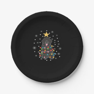 Plato De Papel Black Newfie Newfoundland Dog Christmas Tree Class