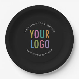 Plato De Papel Black Paper Plates Company Logo Printed Bulk