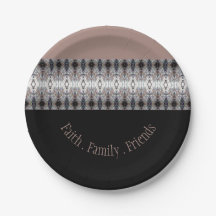 Black Rosa Gray Blue Pattered