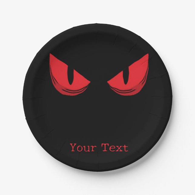 Plato De Papel Black Scary Stark Red Oyes Paper Plate (Anverso)