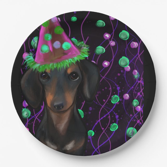Plato De Papel Black & Tan Doxie (Anverso)