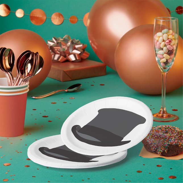 Plato De Papel Black Top Hat (Subido por el creador)