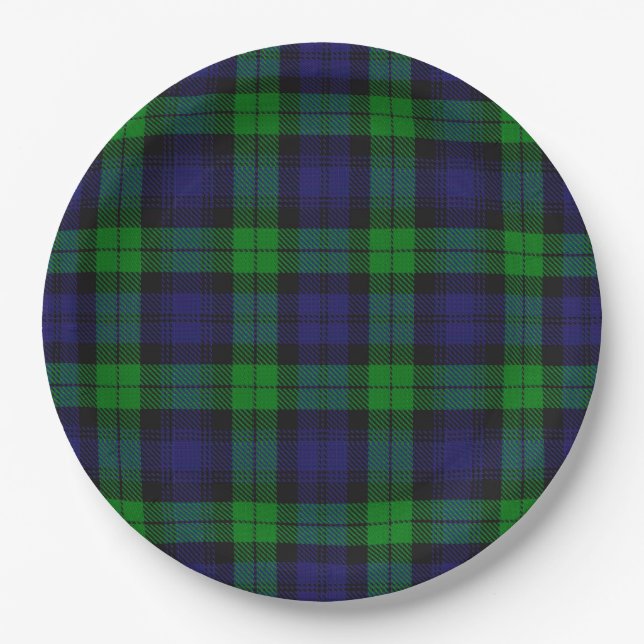 Plato De Papel Black Watch Campbell Tartan (Anverso)