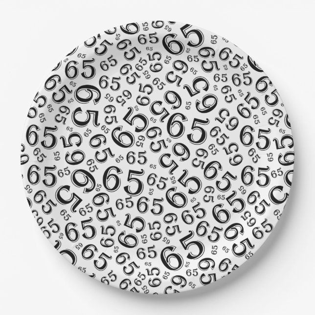 Plato De Papel  Black/White 65th Random Number Pattern (Anverso)
