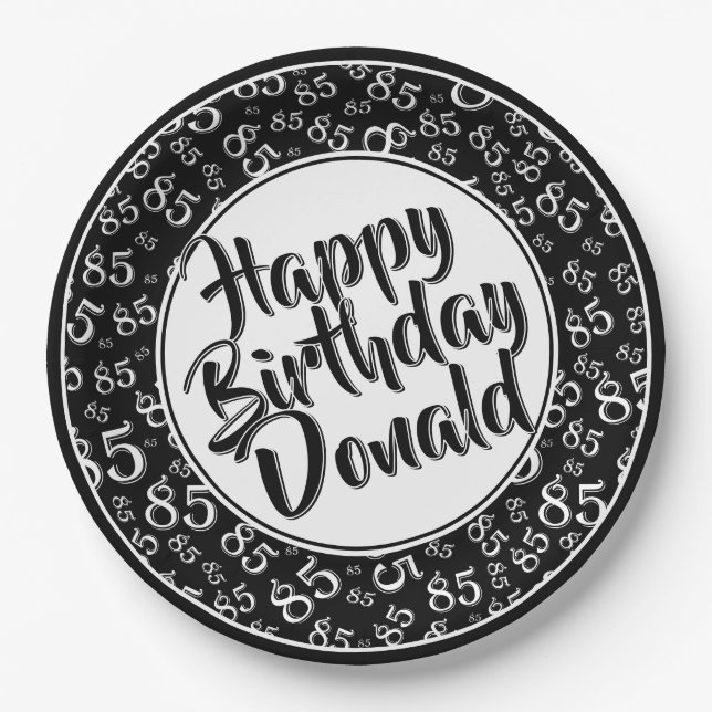 Plato De Papel Black/White 85th Random Number Pattern (Anverso)