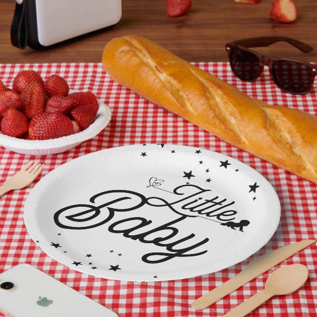 Plato De Papel Black & White Kids Paper Plates (Picnic)