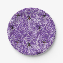 Plato De Papel Black Widow Spider Web Purple