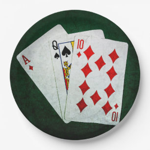 Plato De Papel Blackjack 21 punto - As, Reina, Diez
