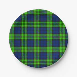 Plato De Papel Blackwatch Plaid Tartan