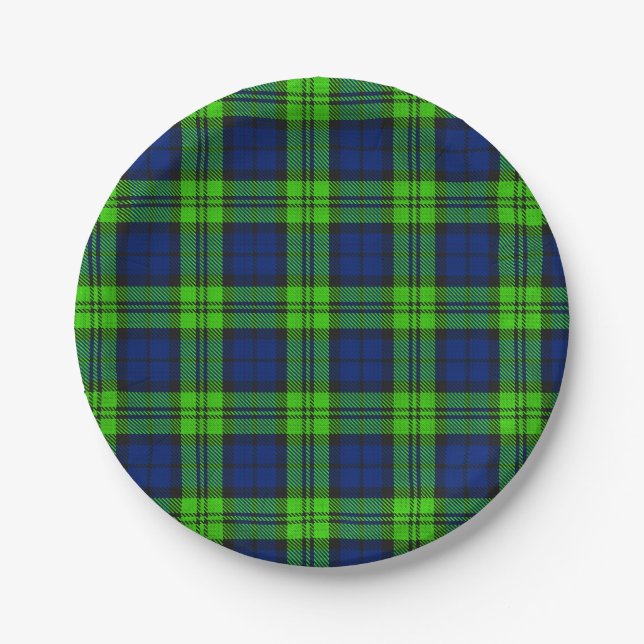 Plato De Papel Blackwatch Plaid Tartan (Anverso)