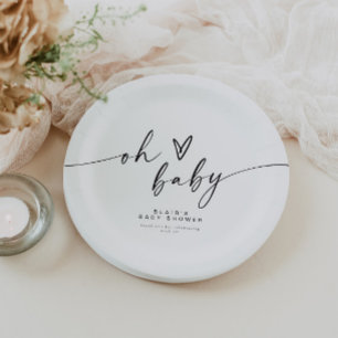 Plato De Papel BLAIR Modern Minimal Boho Oh Baby Shower