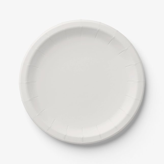 Plato De Papel Blanco de lino, blanco roto (Anverso)