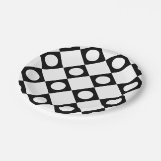 Plato De Papel Blanco de Mod Retro 60