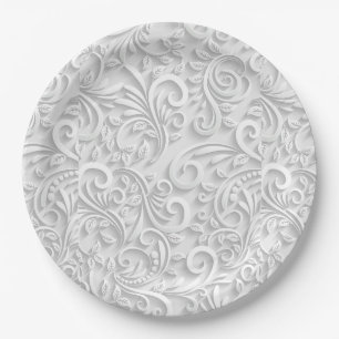Plato De Papel Blanco elegante