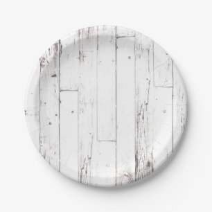 Plato De Papel Blanco Shabby Chic Rústico Granja Fiesta