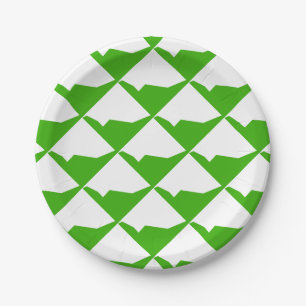 Plato De Papel Blanco verde minimalista