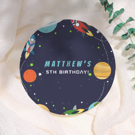 Plato De Papel Blast Off! Outer Space Birthday Party