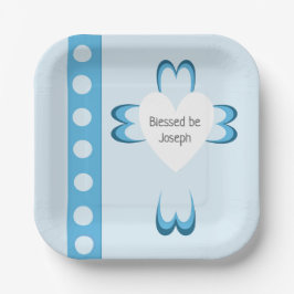 Plato De Papel Blessed Baptism Paper Plate