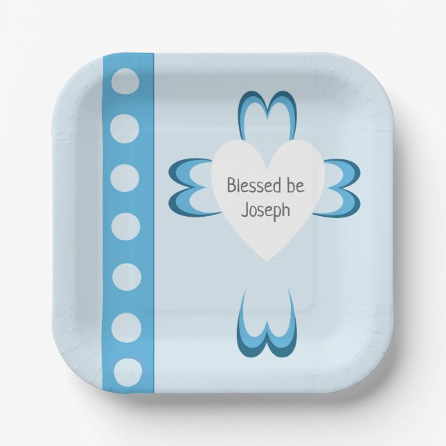 Plato De Papel Blessed Baptism Paper Plate (Anverso)