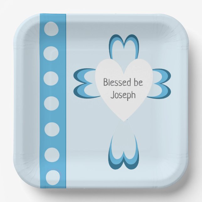 Plato De Papel Blessed Baptism Paper Plate (Anverso)