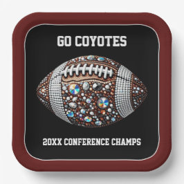 Plato De Papel Bling Football Fiesta Big Juego Bowl