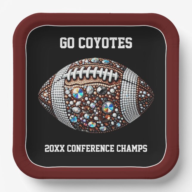 Plato De Papel Bling Football Fiesta Big Juego Bowl (Anverso)