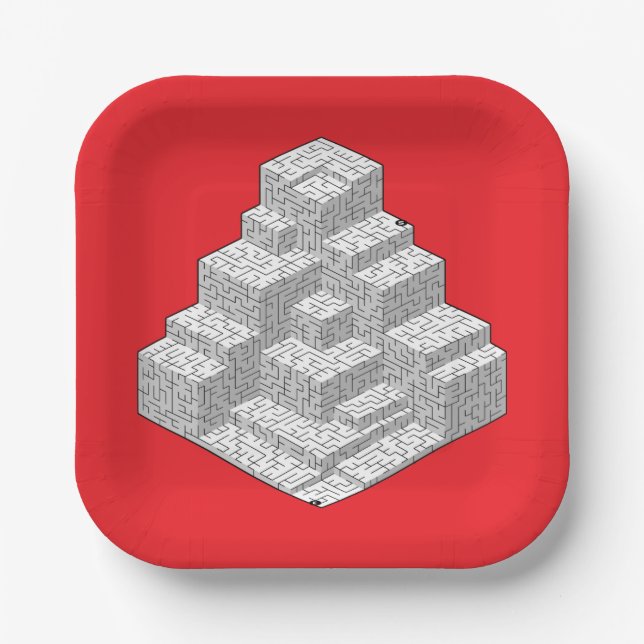 Plato De Papel Blocks Maze Puzzle (Anverso)