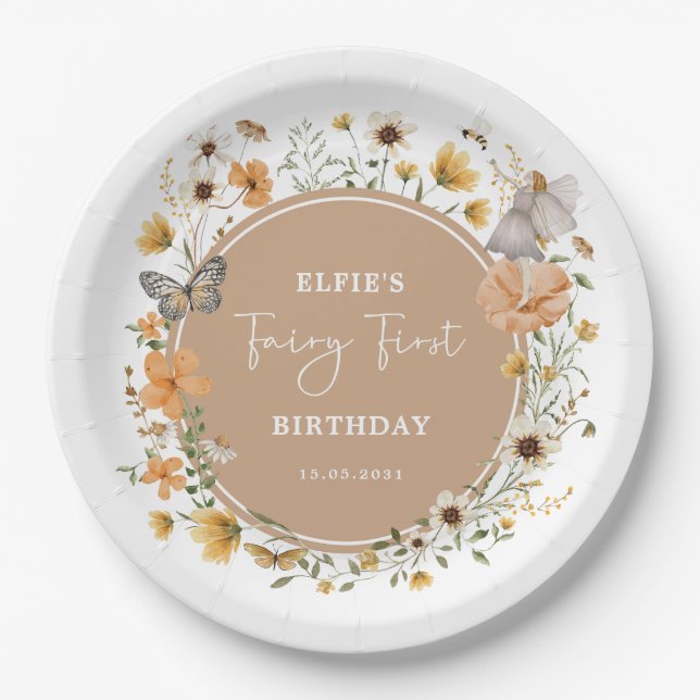 Plato De Papel Blonde Fairy Princess Fall (Anverso)
