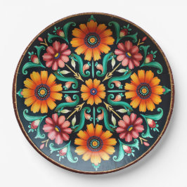 Plato De Papel 💀 🎉 Bloom & Bite Día de los Muertos