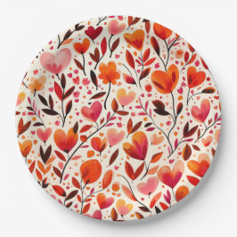 Plato De Papel Bloom romántico: El día de San Valentín