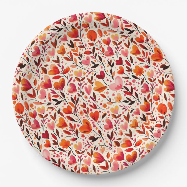 Plato De Papel Bloom romántico: El día de San Valentín (Anverso)