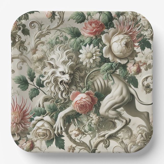 Plato De Papel Bloombound Sentinel – Gothic Floral Design (Anverso)