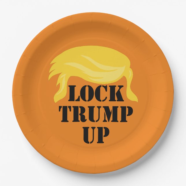 Plato De Papel Bloquear Trump Up (Anverso)