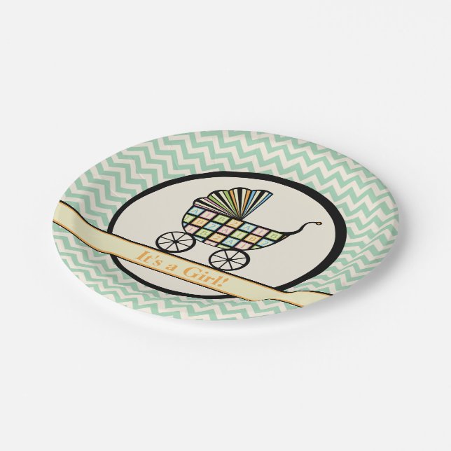 Plato De Papel Bloques de bebés apilan placas de papel Baby Showe (Angular)