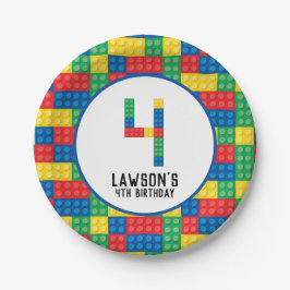 Plato De Papel Bloques de construcción 4 Placas de papel de cumpl