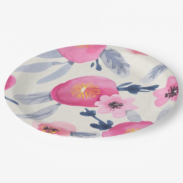 Plato De Papel Bloques rosas (Angular)