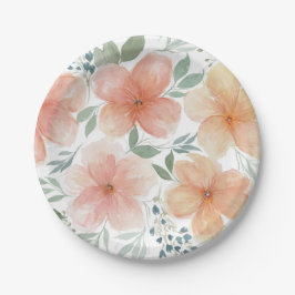 Plato De Papel Blossom Peach