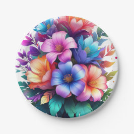 Plato De Papel Blossom Tu Mesa - Elegante Floral